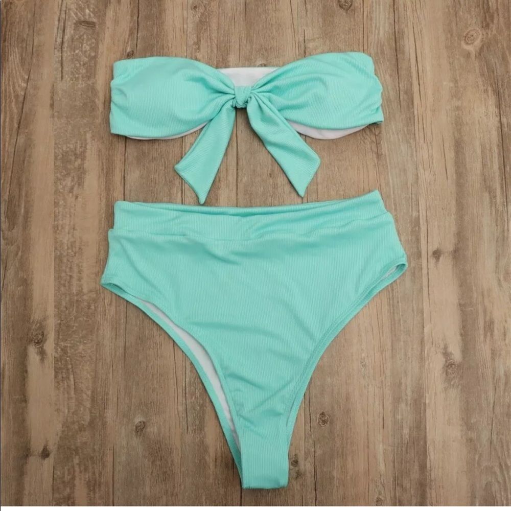 HIGH waisted bandeau bikini - Picture 2 of 6